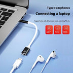 35mm Male To Typec Female Flat Head Headset To Round Head Converter