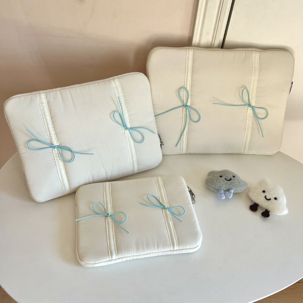 Tablet PC Bag Elastic Lace Bow Laptop Sleeve