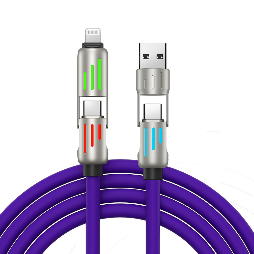 Colorful Breathing Light Four-in-one Data Cable
