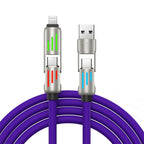 Colorful Breathing Light Four-in-one Data Cable