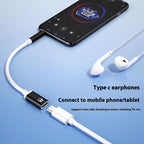 35mm Male To Typec Female Flat Head Headset To Round Head Converter