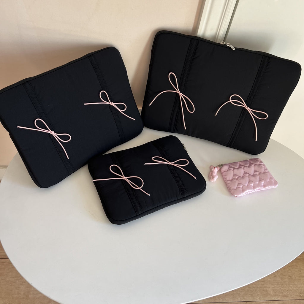 Tablet PC Bag Elastic Lace Bow Laptop Sleeve