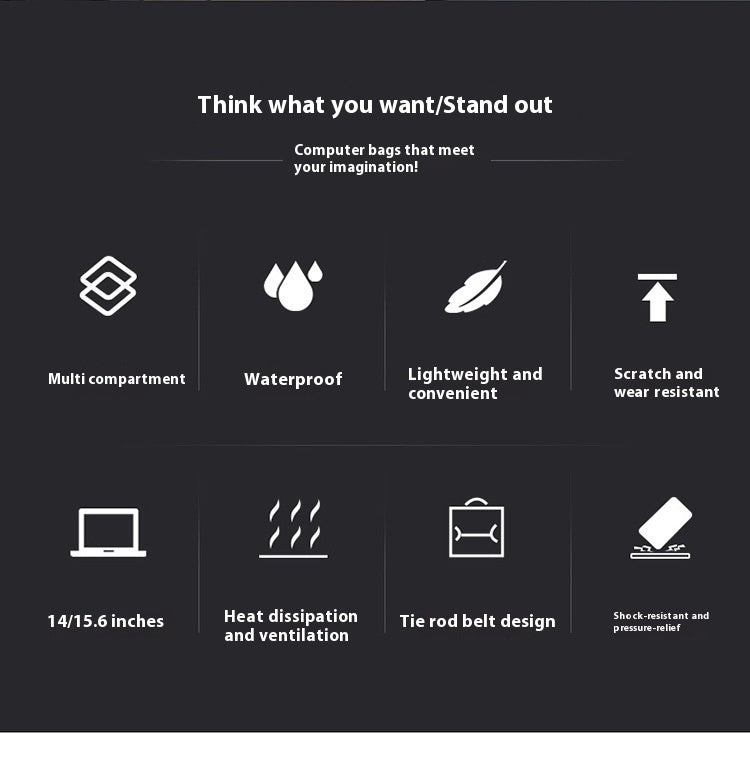 Men's 14-inch Laptop Portable Shoulder Lightweight Shockproof Protective Sleeve Liner Bag